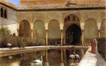エドウィン・ロード・ウィークス Painting - ムーア人の時代のアルハンブラ宮殿の法廷 ペルシャ人 エジプト人 インド人 エドウィン・ロード・ウィーク